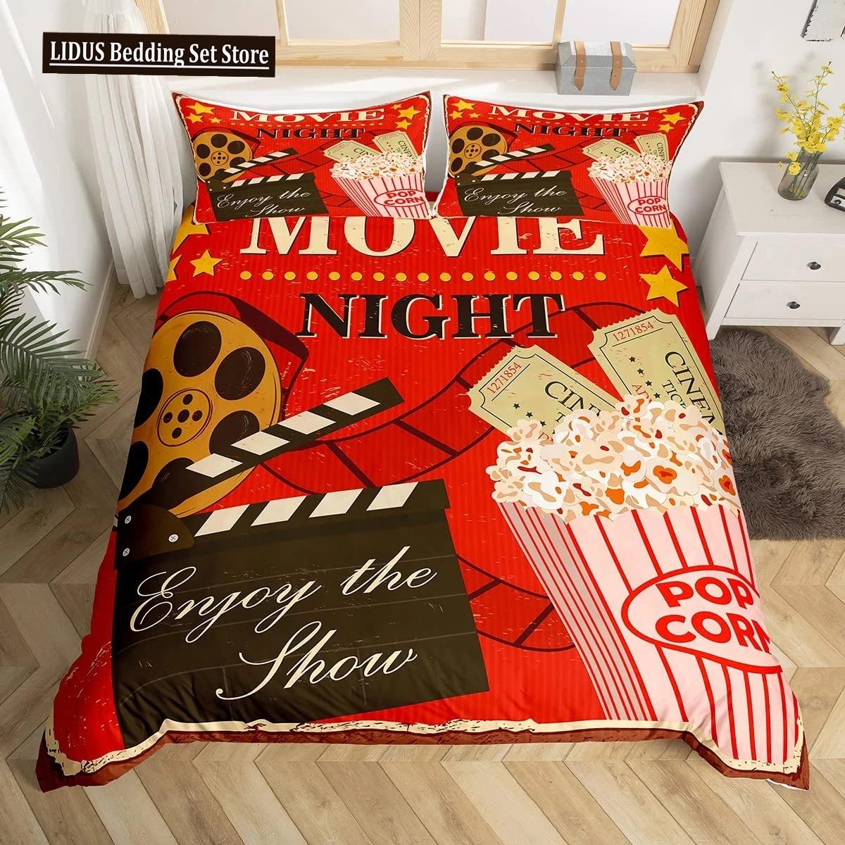 

Comforter Movie Theater Cinema Ticket Bedding Set Filmstrip Comforter Bedroom Decor Full Size 3Pcs Comforter (quilt)-EU Single(135*200cm)3pcs