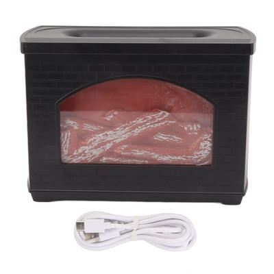 Černý 270ml Krbový Plamenový Difuzér Bez BPA Stolní Esenciální Olejový Difuzér Mlžný Zvlhčovač Vzduchu 7.5W 5V