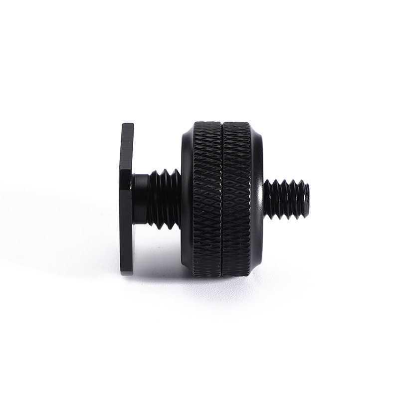 DSLR Camera Double Layer Metal Hot Shoe Mount with 3/8 & 1/4 Locking Flash Screw Base