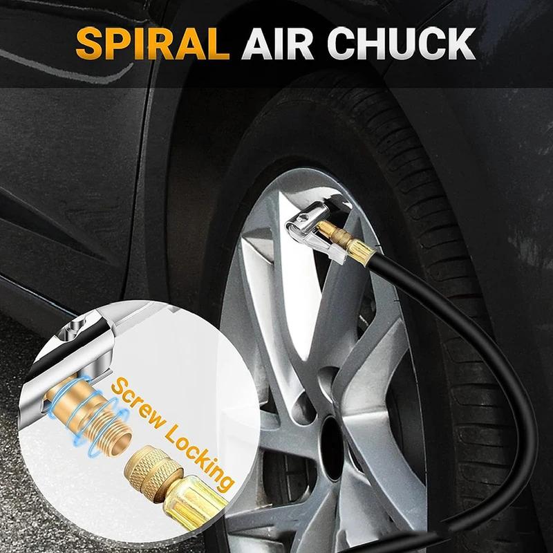 Portable Inflatable Pump for Auto Car Tire Air Chuck Compressor Tire Inflator Tire Chuck with Barb Connector for Hose Repair