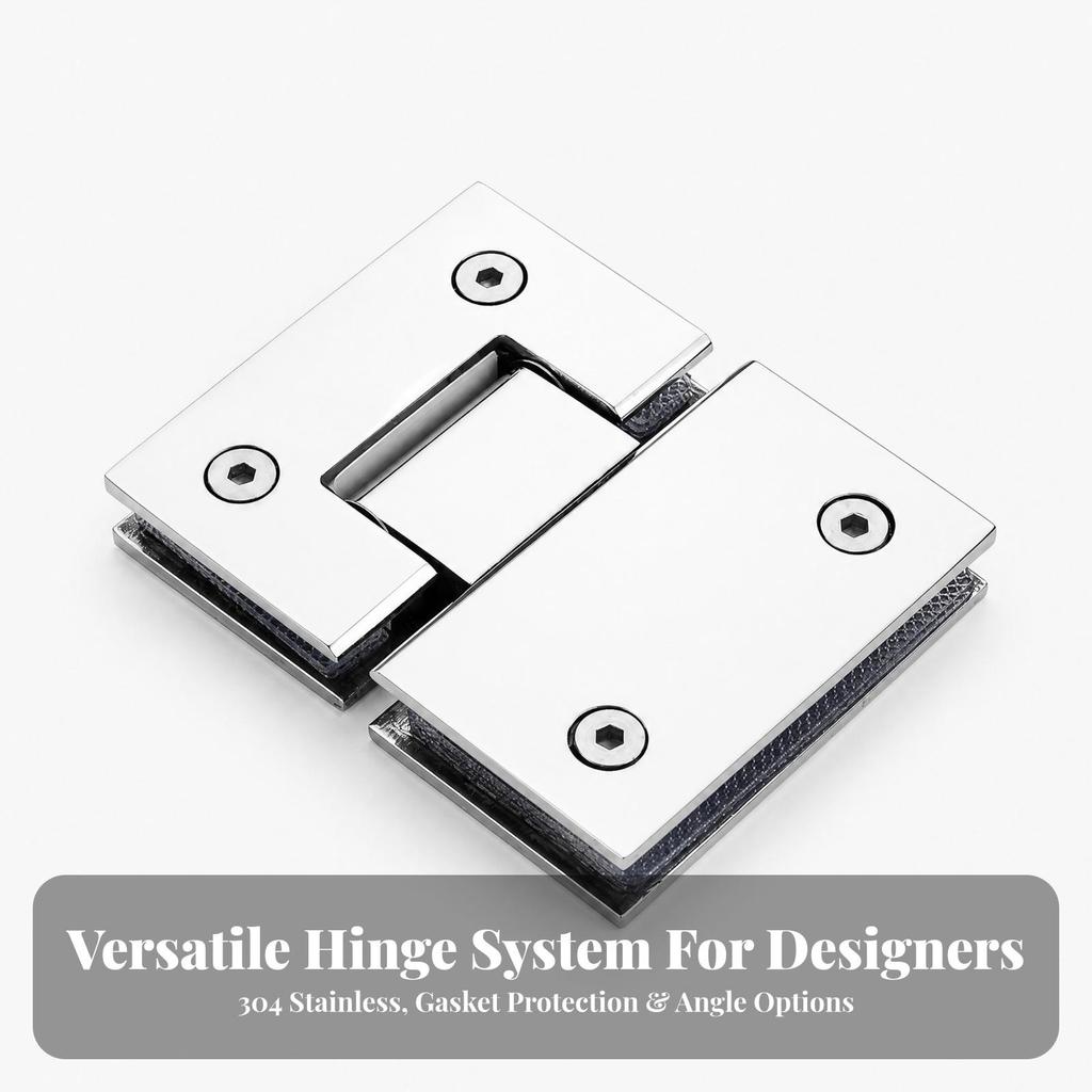 Frameless Glass Shower Door Hinge Rust-Resistant with Clamp