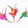 3pcs/5Pcs Cat Teaser Wand Refills Chicken Feathers Replacement With Bell Interactive Kitten Toy Cat Toys