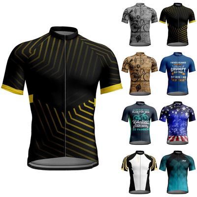 Summer Men's Short Sleeved Cycling Suit 3D Printed Elastic Tight Top