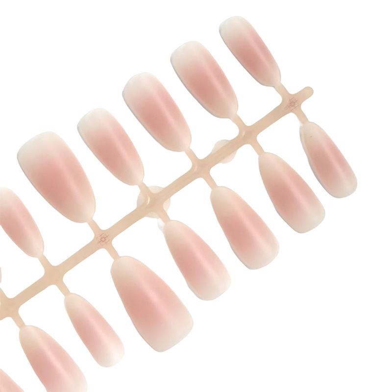 30Pcs Blush Color Fake Nails Removable False Nails Wearable Press On Fake Nails Nail Tips Nails Art Extension Tools