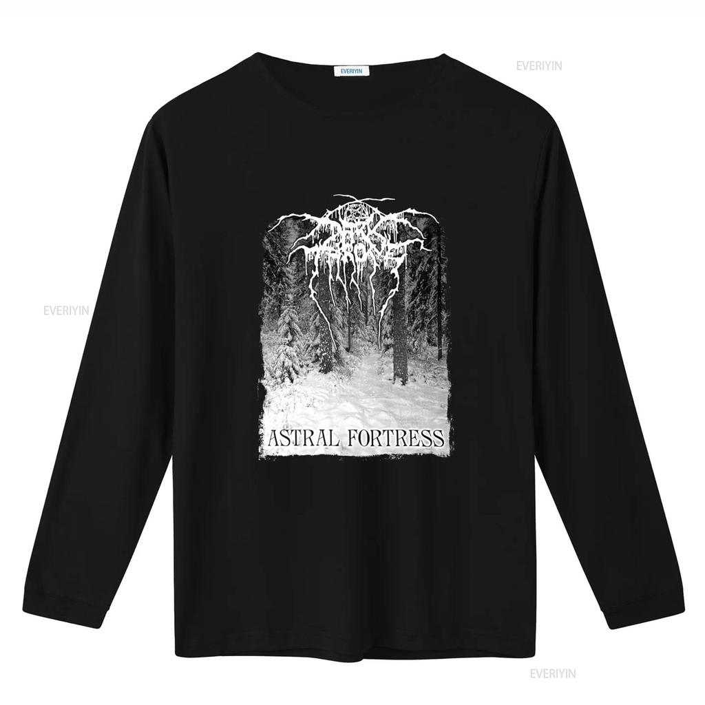 DARKTHRONE Astral Fortress Forest T Shirt Unique Winter Scene Design for Mens Fashion Vintage Washed Breathable Slightly Soft
