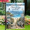 1pc Remembering Never Fades Garden Flag - Polyester, Outdoor Memorial Decor