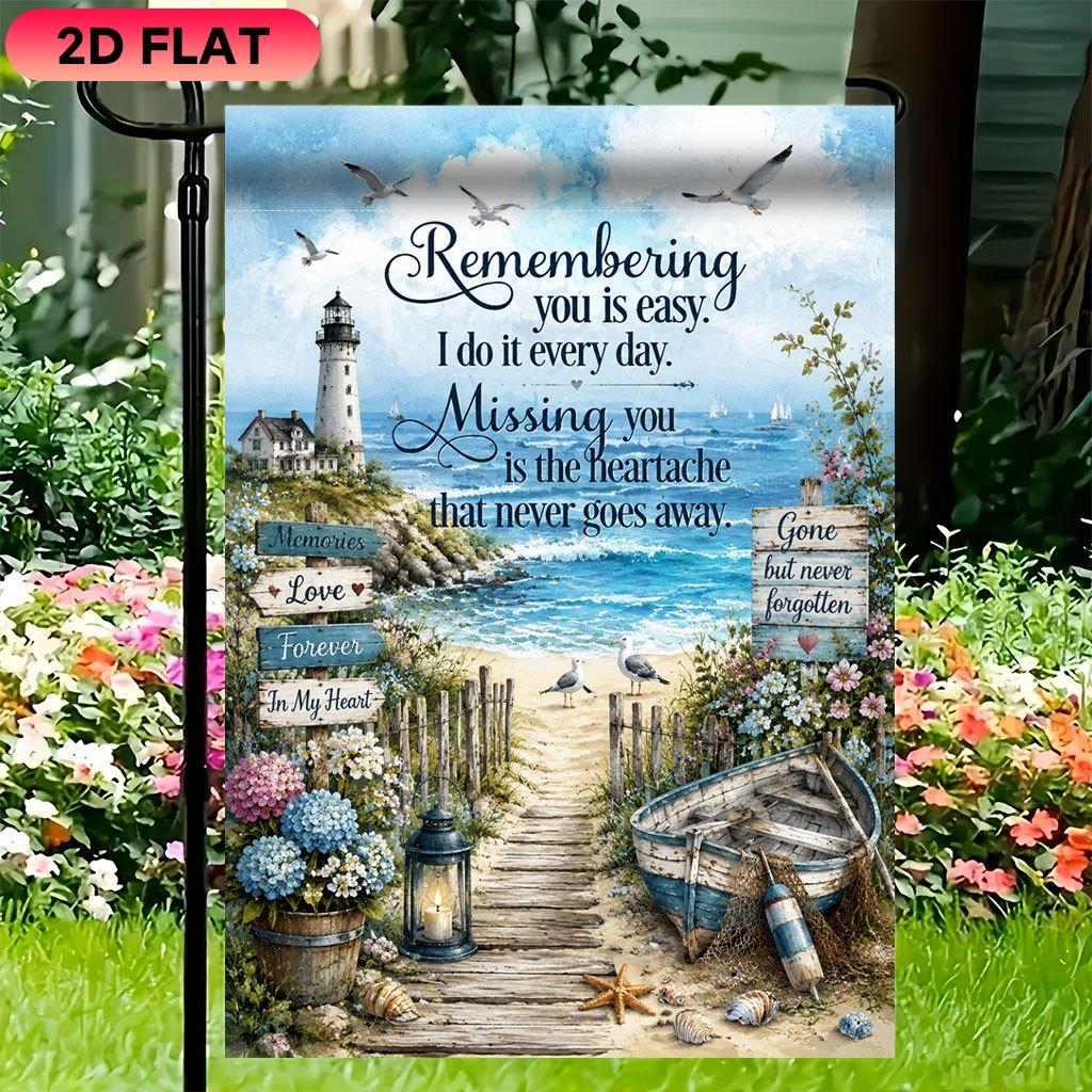 1pc Remembering Never Fades Garden Flag - Polyester, Outdoor Memorial Decor