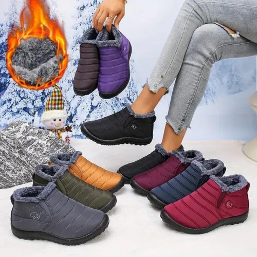 Women's Shoes, Plush, Casual Shoes, Cotton Boots, Unisex, Warm Shoes, Thick Soled Shoes, Waterproof Shoes, Cold Resistant Cotton Boots