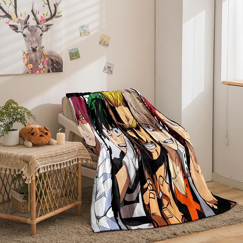 Kreskówkowa Seria Bohaterów Akademia Dwustronny Flanelowy Koc z Cyfrowym Drukiem 3D Koc