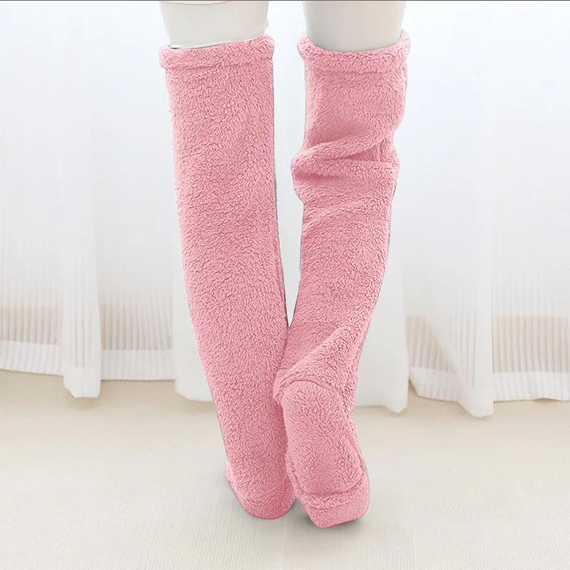 Cold Legs Teddy Bear High and Long Leg Floor Socks Warm Feet Thick Goose Down Leg Warmers Knee Pads Sock Covers