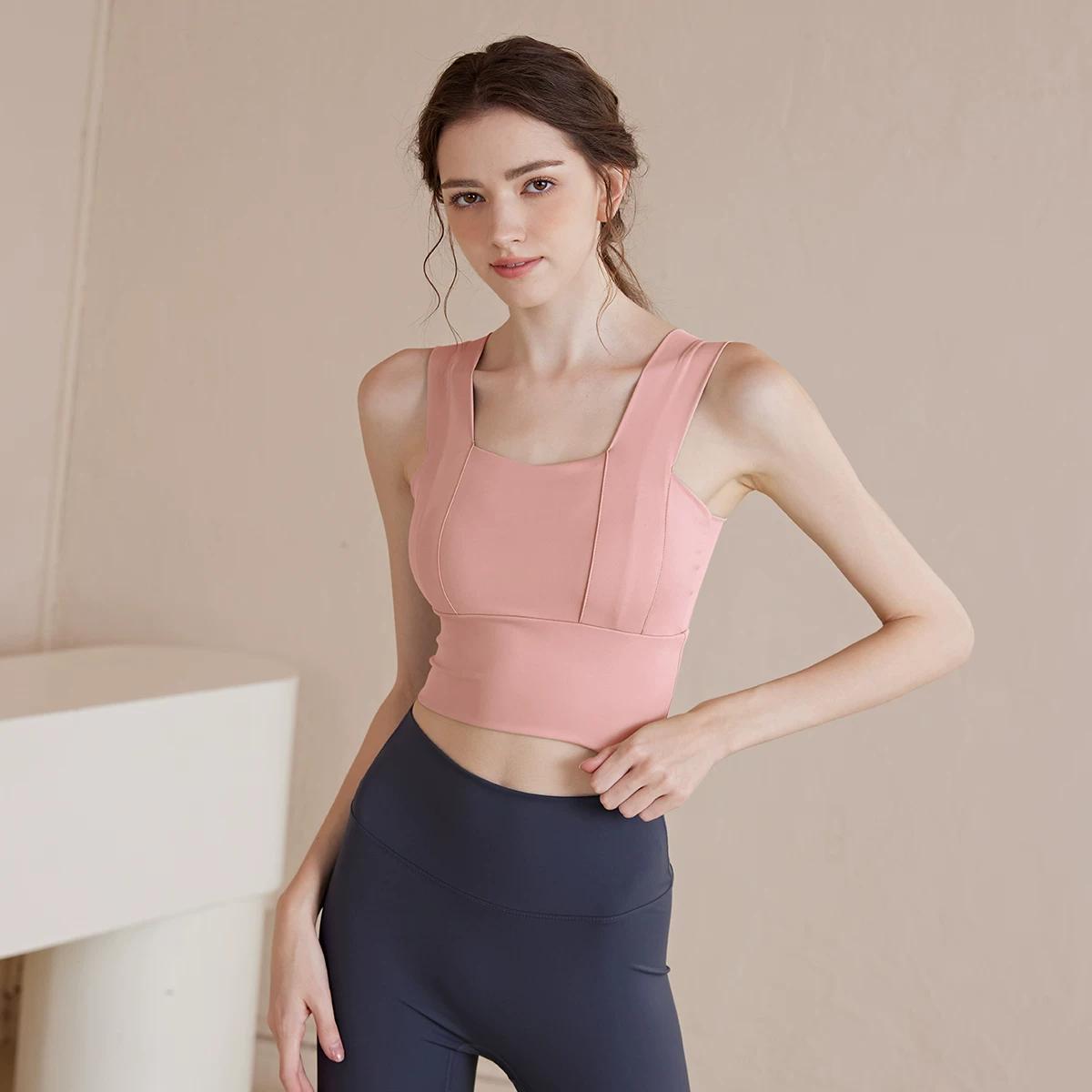 Sports Intimates Women s Anti-Shock and Anti-SAG Running Yoga Beautiful Vest Workout Clothes Plus Size High Strength One-Piece Cup Bra M, 51KG