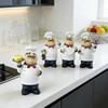 Hand-painted Chef Figurine Hand-painted Cartoon Chef Figurine Kitchen Dining Room Sculpture Fruit Plate Cake Spoon Decoration