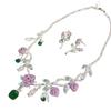 Autumn And Winter High-End Earrings Temperament Flower Stud Earrings D Austrian Camellia Necklace Full Of Diamonds With Cotton Emerald Suit Women