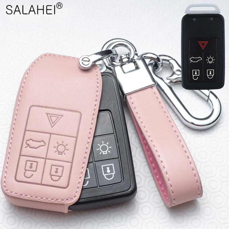 Leather Car Key Case Leather For Volvo C30 Xc40 Xc60 Xc90 S60 S70 S80 S90 Xc90 - V50 V90 S40 D5 T5 T6 Keychain Bag