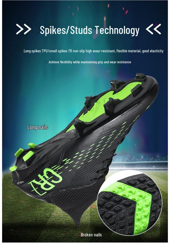 Men's Plus Size High-Top Anti-Slip Football Boots for Professional Training and Competition