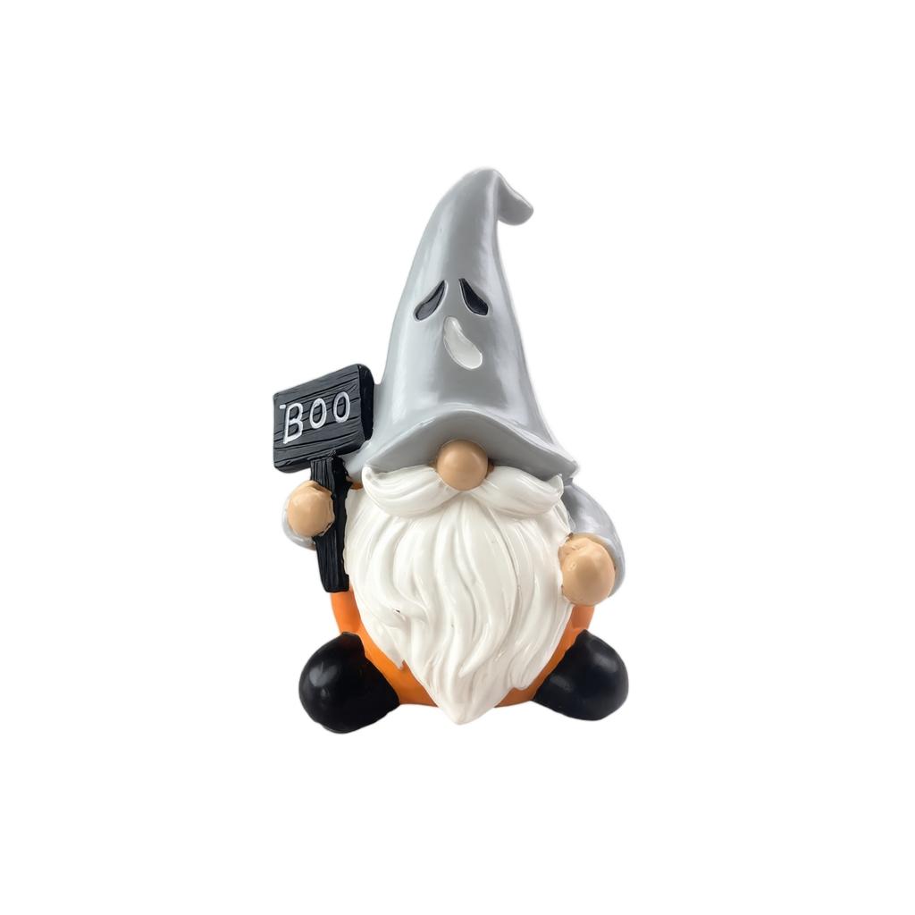 Halloween Pumpkin Gnome Resin Figurine for Creative Holiday Tabletop Decor