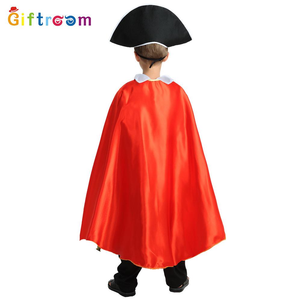 Vibrant Red Cloak Caribbean Pirate Costume For Boys Perfect For Themed Parties
