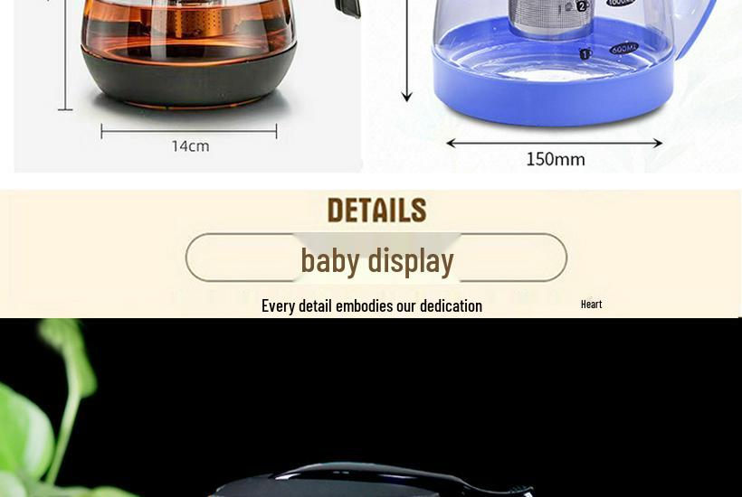 Large Heat-Resistant Glass Teapot with Filter for Flower Tea