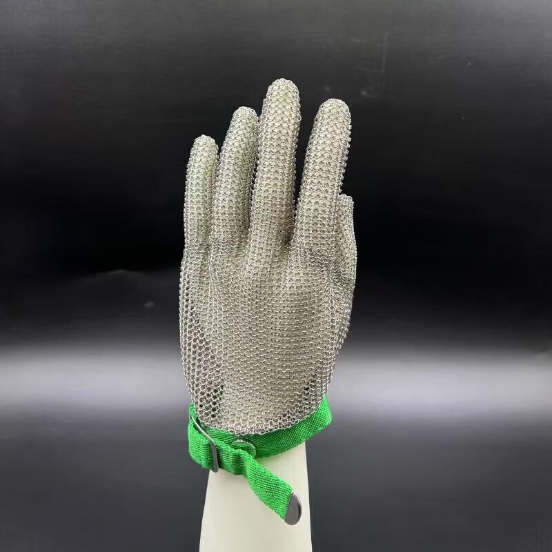 Stainless Steel Ring Mesh Glove with Nylon Wristband