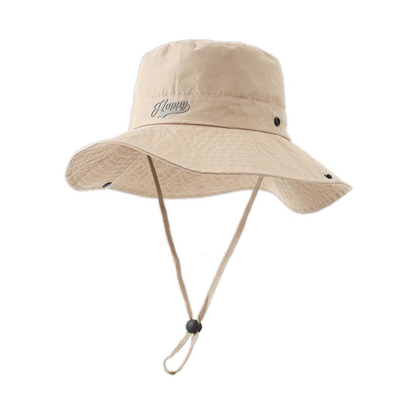 Spring and Summer Hat Men's Outdoor Sports Fishing Hiking Mountain Hat High Quality Windproof Solid Color Versatile Sunshade Bucket Hat