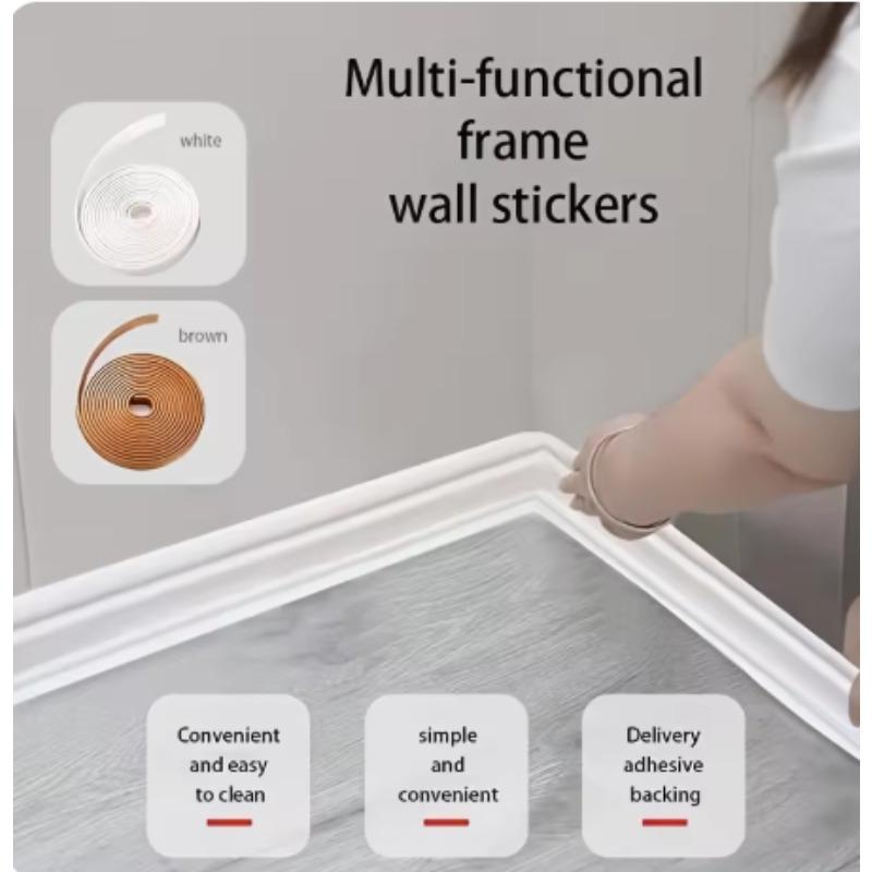Striscia Decorativa Autoadesiva per Battiscopa, Linee Morbide in NBR, Striscia Decorativa per Bordi Piastrelle Paraspruzzi, Profilo Anticollisione, Adesivo Murale 3D, 5M
