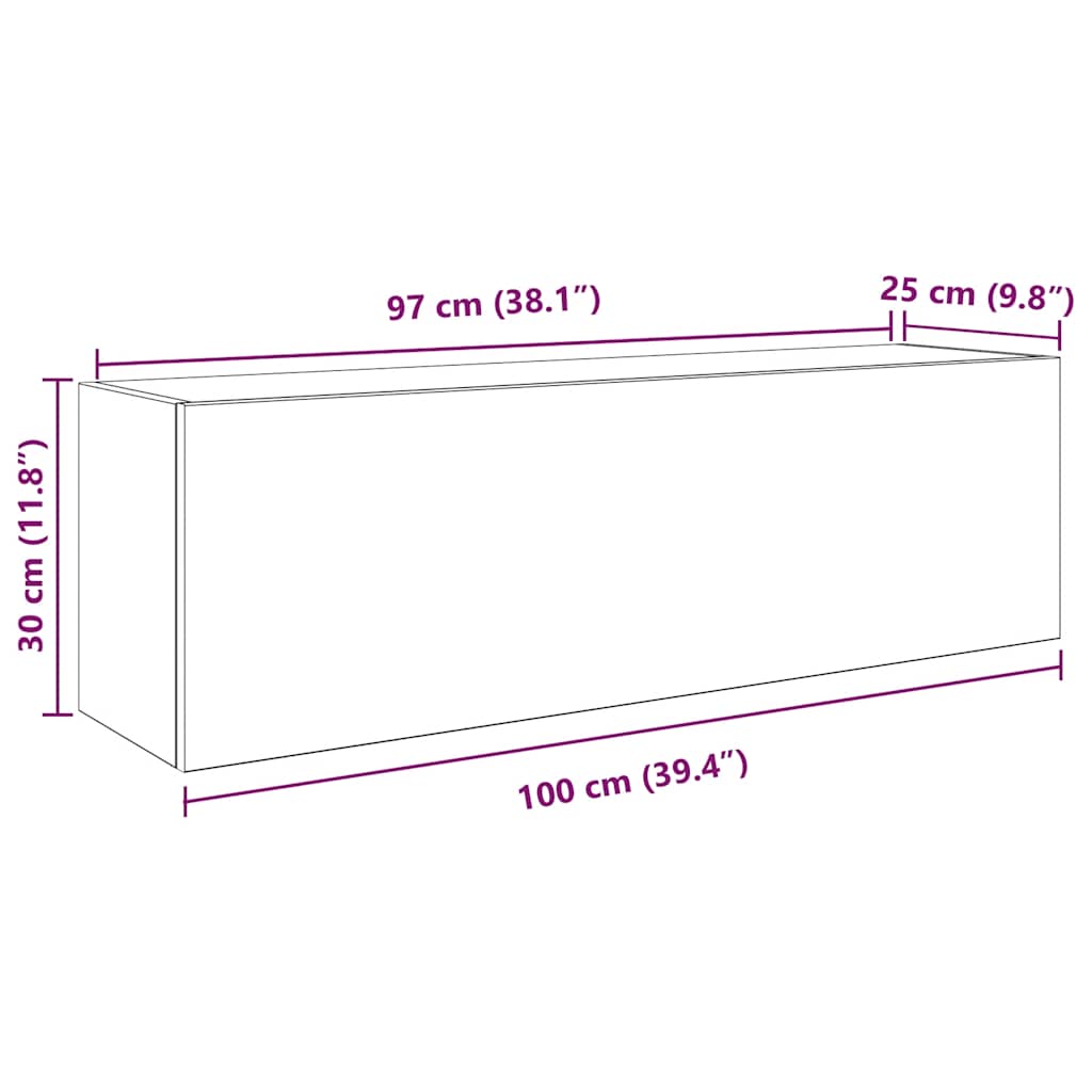 Bathroom Wall Cabinet White 100 X 25 X 30 Cm Engineered Wood