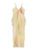 Women's V-Neck Spaghetti Strap Yellow Gradient Beach Dress