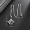 Charm Witch Knot Necklace Pendant Stainless Steel Valknut Triskelion Ankh Pentagon Amulet Jewelry Lucky Gift for Women