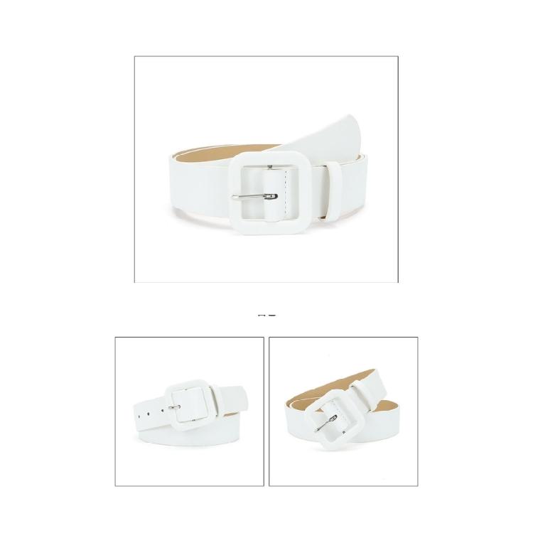 Trendy Square Clasp Belt for Women Durable PU Leather Strap Adjustable Fit Casual Formal Wear