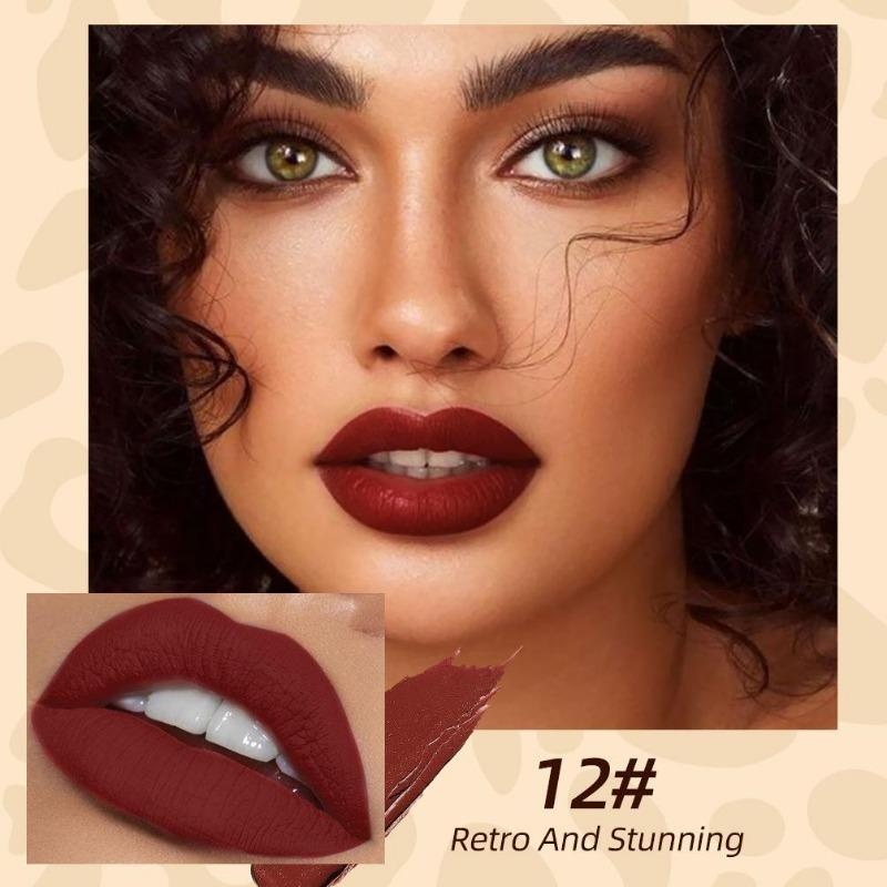 Matte Velvet Misted Leopard Lip Glaze Is Easy To Apply Color, Does Not Stain The Cup, Does Not Fade