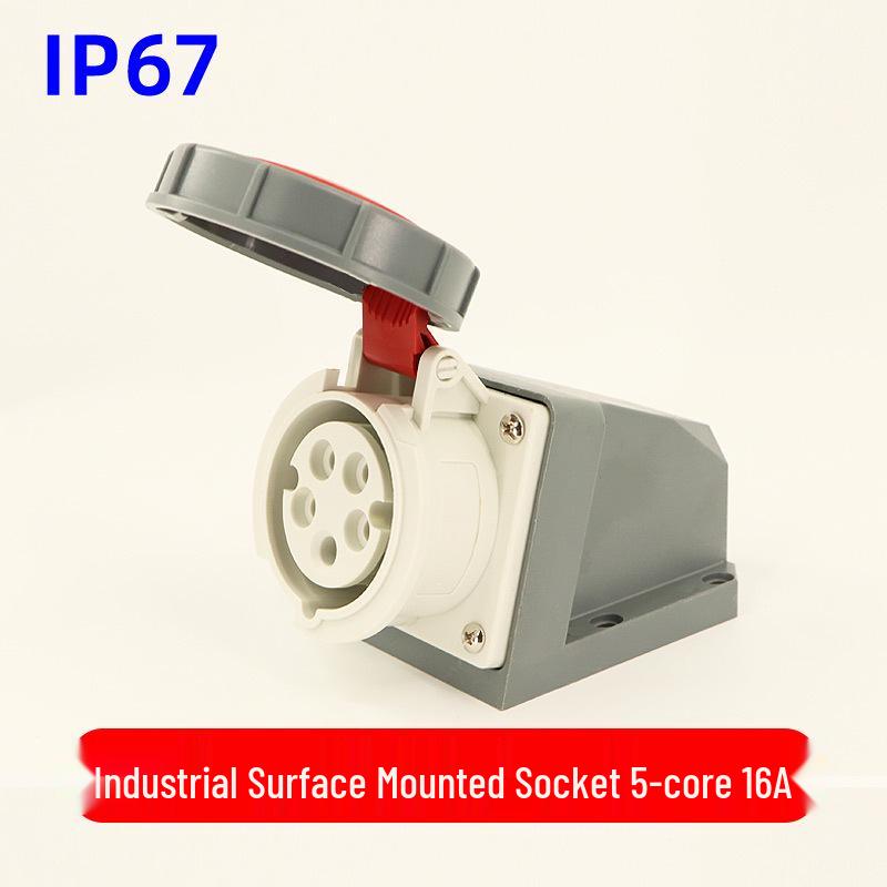 Waterproof 3-core 4-pin 5-hole Male-Female Aviation Plug Socket, Three-Phase Electrical Connector, 16A/32A, IP67.