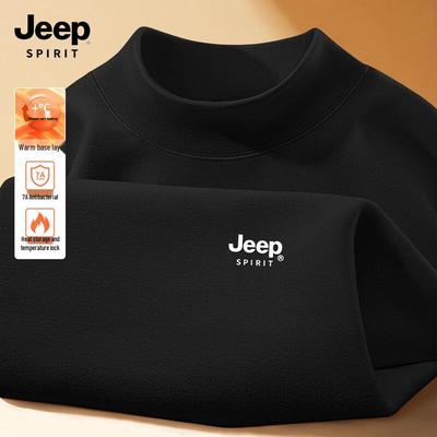 JEEP SPIRIT Men's Half-High Collar Warm Long Sleeve Base Layer