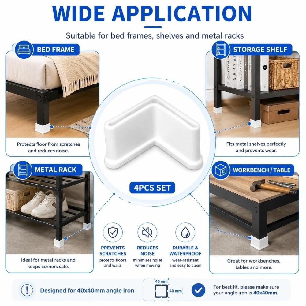 4/8/12PCS Angle Steel End Caps Corner Protector Caps Right Angle Blanking End Caps Storage Shelves
