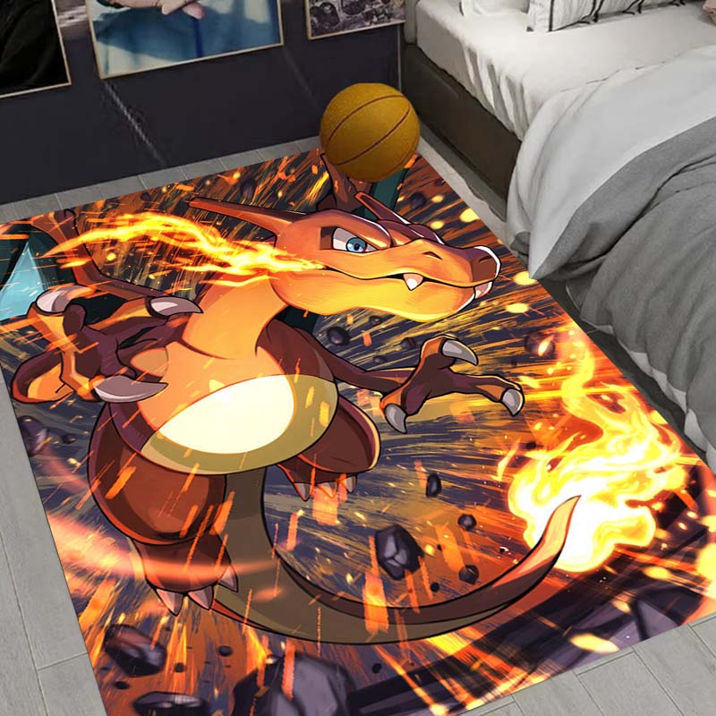 Charizard Charmander Pokemon Living Room Non-Slip Area Rug Soft Carpet for Bedroom Kids Playroom Sofa,Home Decor Doormat Gift-22