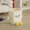 Trash Can Lightweight Cartoon Sturdy Household Large Capacity Trash Can Cute Garbage Bin For Study Home Office Kitchen Bedroom