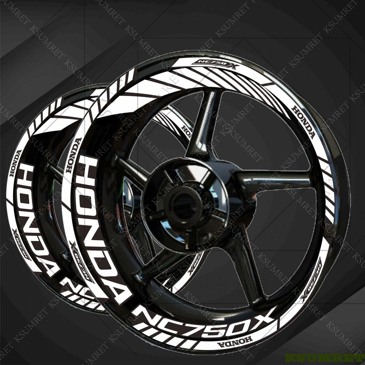 Vinyl HONDA NC750X Wheel Motorcycle Stickers Logo Rim Decal Set белый