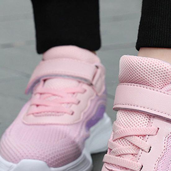 Girls Running Sneakers Kids Sports Shoes Breathable Lightweight Sneakers Memory Foam Insoles Non-Slip Shock-absorbing Footwear