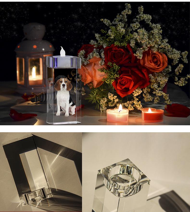 Romantischer 3D-Kristall-Kerzenständer mit Fotogravur für Paare - Perfekt für die Heimdekoration, Geburtstage & den Valentinstag