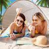 Beach Pop-Up Tent Sun Shelter with Carry Bag Rope Stakes Easy Setup 2-3 Person Sunshade Tent Portable Folding Outdoor UV Protection Tent