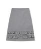 Wondeobijiteo Pair Frill Midi Skirt [Grey]
