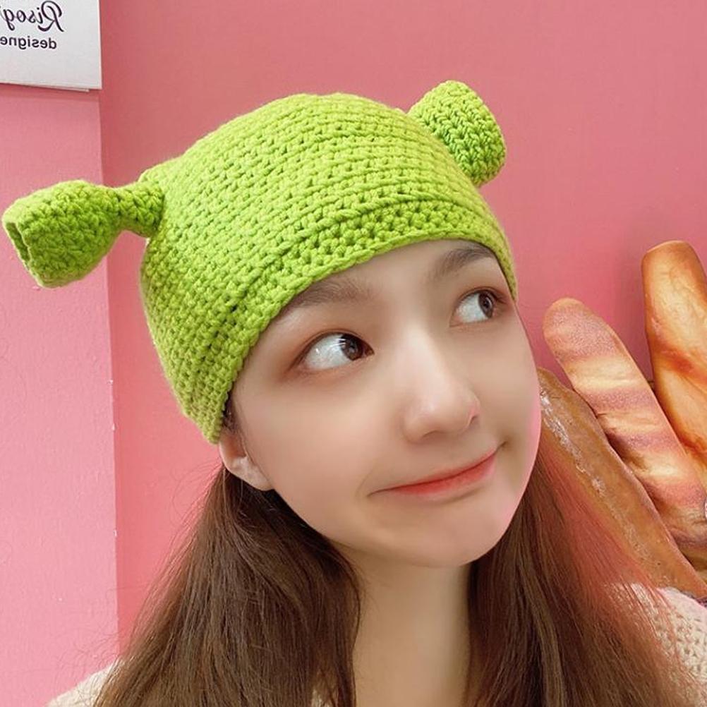 Unisex Handgestrickte Mützen Beanie Mütze Warm Langlebig Handgestrickt Cosplay Wolle Wintermütze