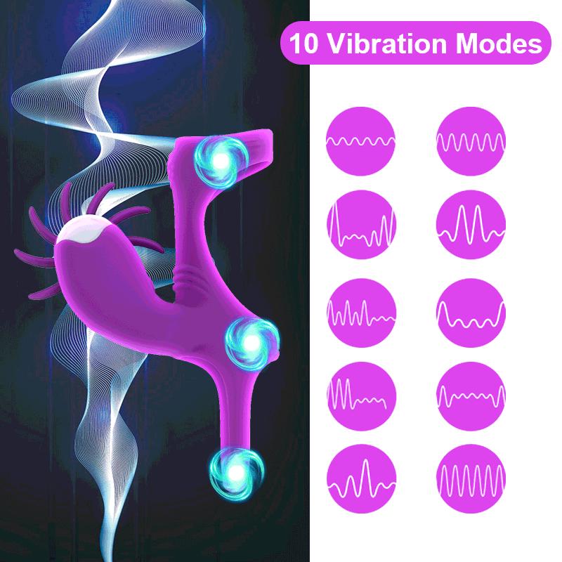 Vibrating  Ring Tongue Oral Sex Licking Clitoris Stimulator   Rings