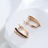 Fashion Women Dangle Earrings  Rose Gold Geometry Black Enamel Natural Zircon Earrings High Quality Daily Jewelry