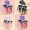 Makeup Brush Set 10 Piece Essential Travel Makeup Kit Face Synthetic Hair Brushes with Transparent Crystal Handle