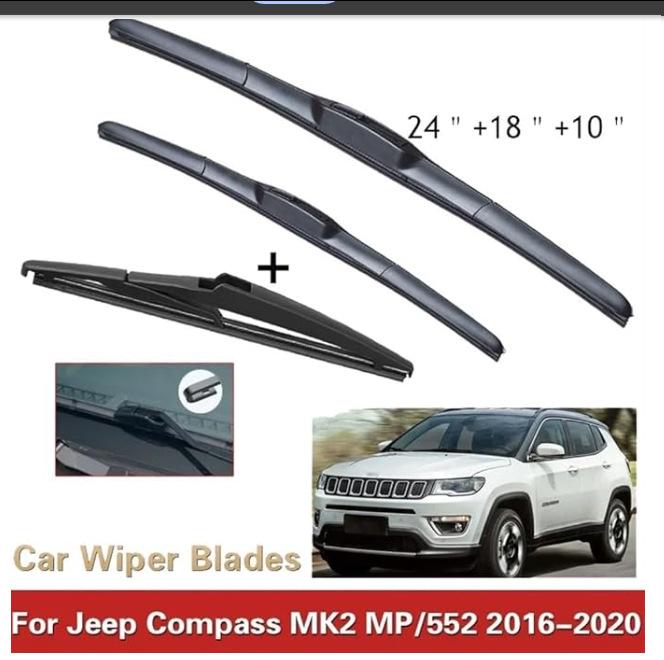 

For Jeep Compass MK2 MP3/552 16-2020 Wipers 24 + 18 + 10 Jeep Compass MK2 MP/552 2016-2020 24+18+10