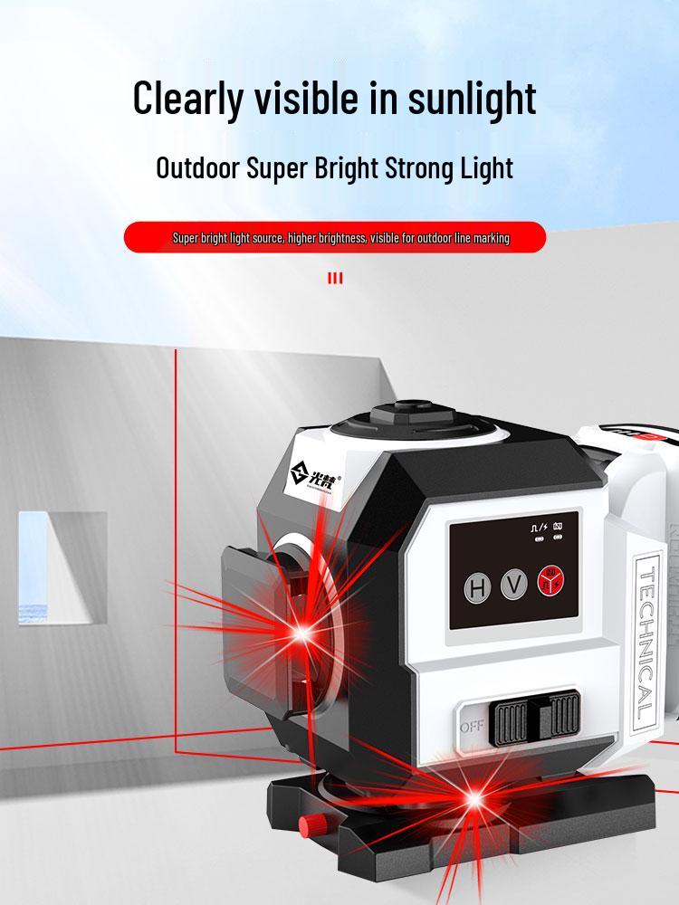 Guangfan 12-Line Outdoor Red Laser Level with High-Precision Infrared and Wall-Mounted Water Meter