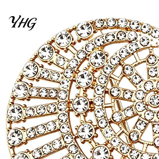 Metal Lapel Pin Hollow Rhinestone Sun Moon Brooch, for Men Women, Jewelry Accessories Clothing Scarf Hat Decoration Decorative Alloy Brooches