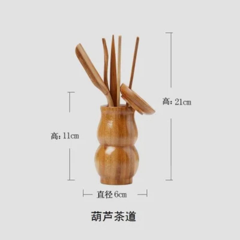 

Набор для чая Кунг-фу ручной работы Винтажный Нож для пуэра Ложка Набор чайных инструментов Посуда для чайной церемонии Китайский бамбуковый зажим Ситечко 6 шт./набор Six-piece Set