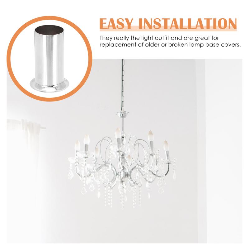 10 Pcs Flanging Sleeve Lamp Base Cover Crystal Chandelier Socket Shell Lighting Replacement Accessory Car Light Holder