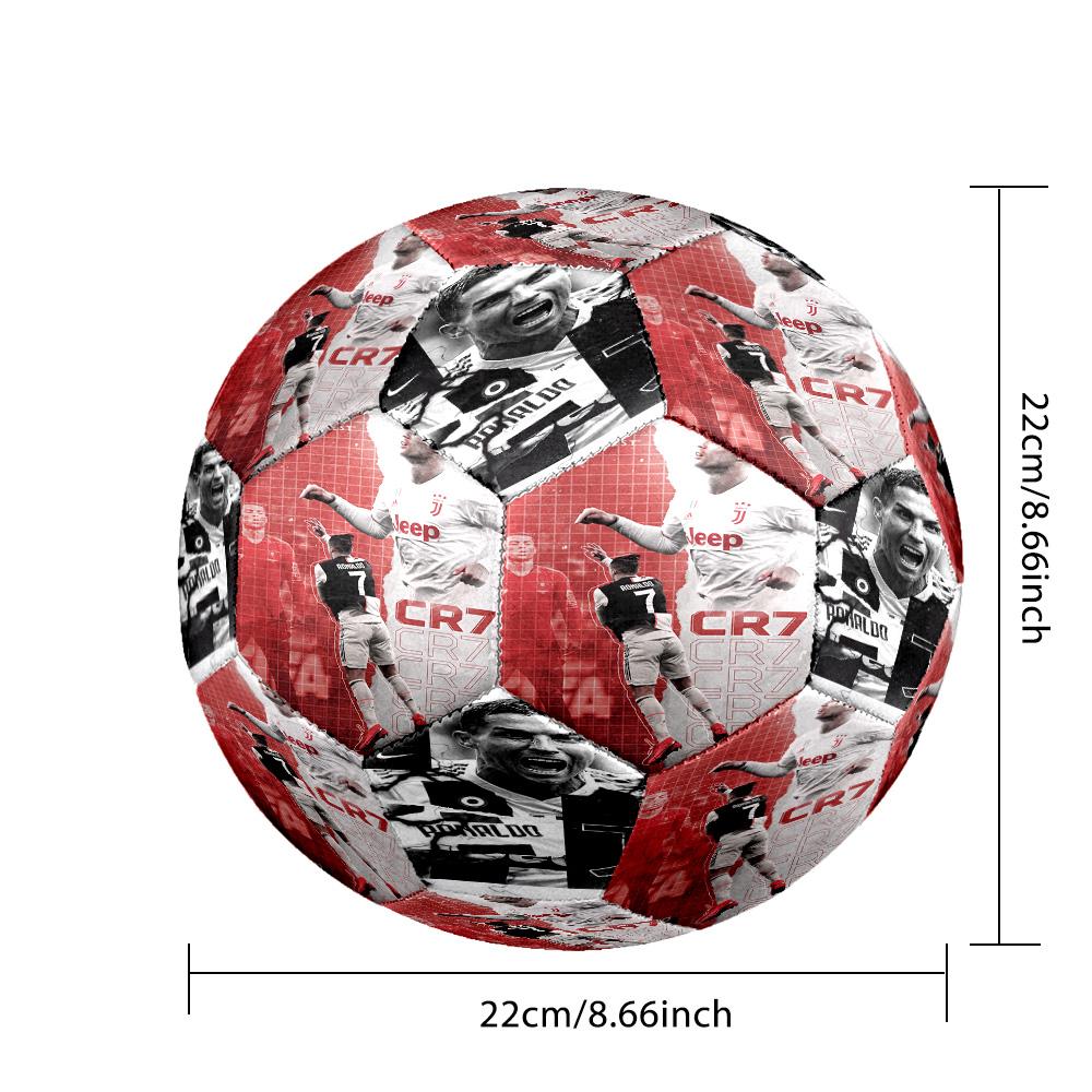 Ronaldo's Hard Work Talent Size 5 Football Machine Sewn Indoor/Outdoor Universal Football Perfect Commemorative Gift for Soccer Lovers